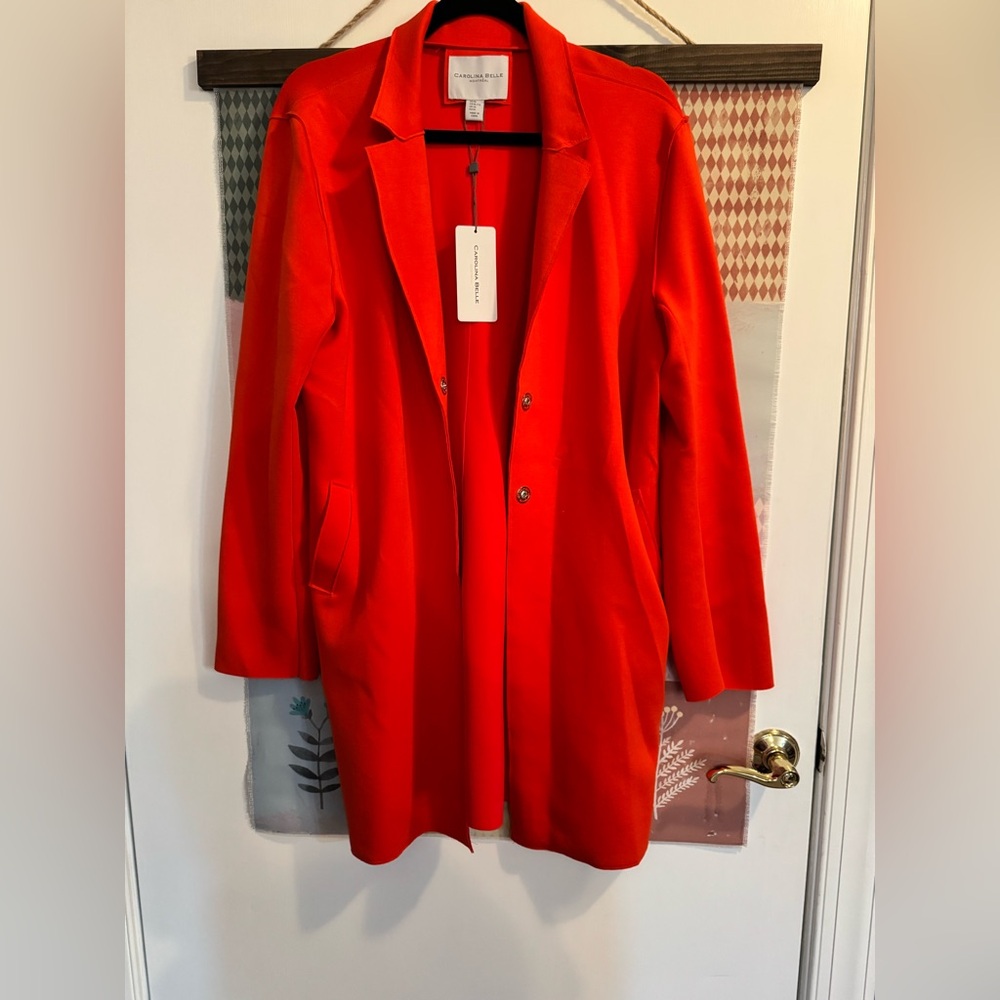 Carolina Belle Women's Vibrant Orange Trench Coat